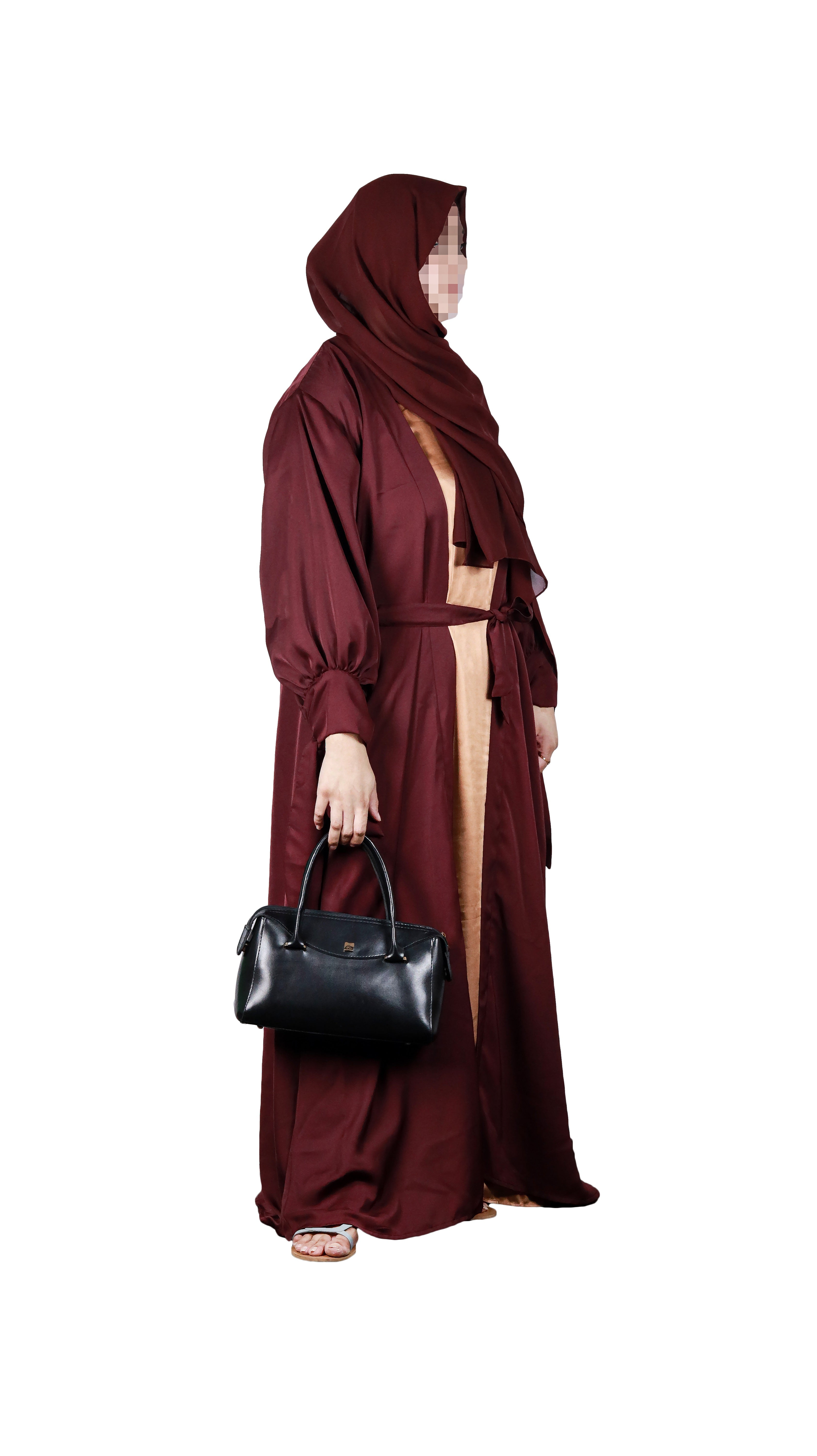 Maroon and Gold Abaya