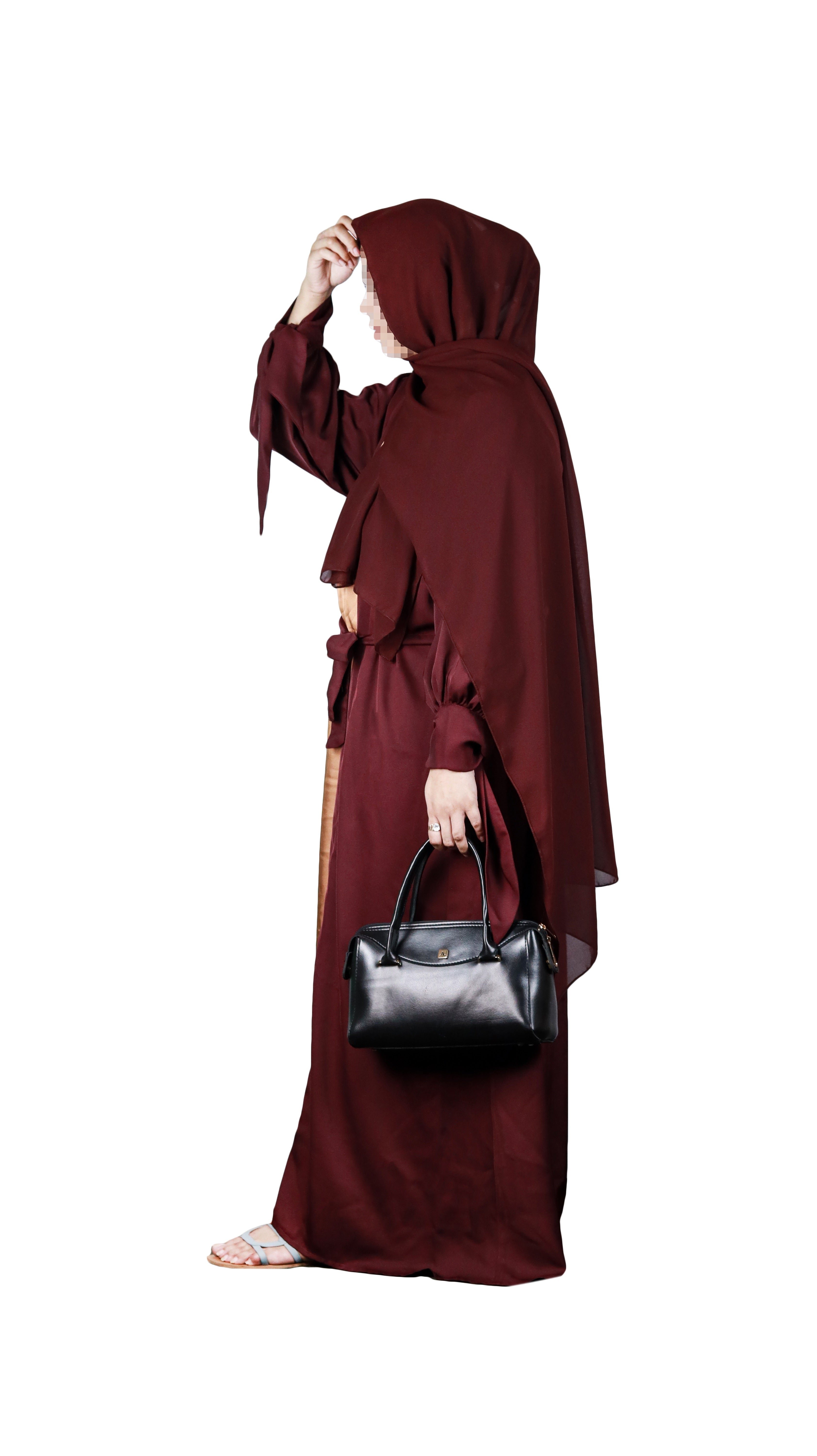 Maroon and Gold Abaya