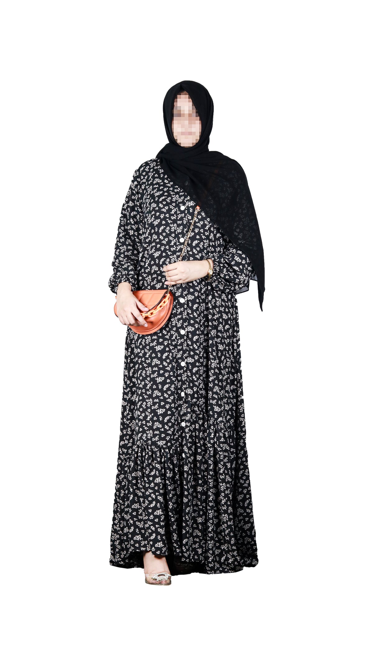 Polkadots Button Through Abaya