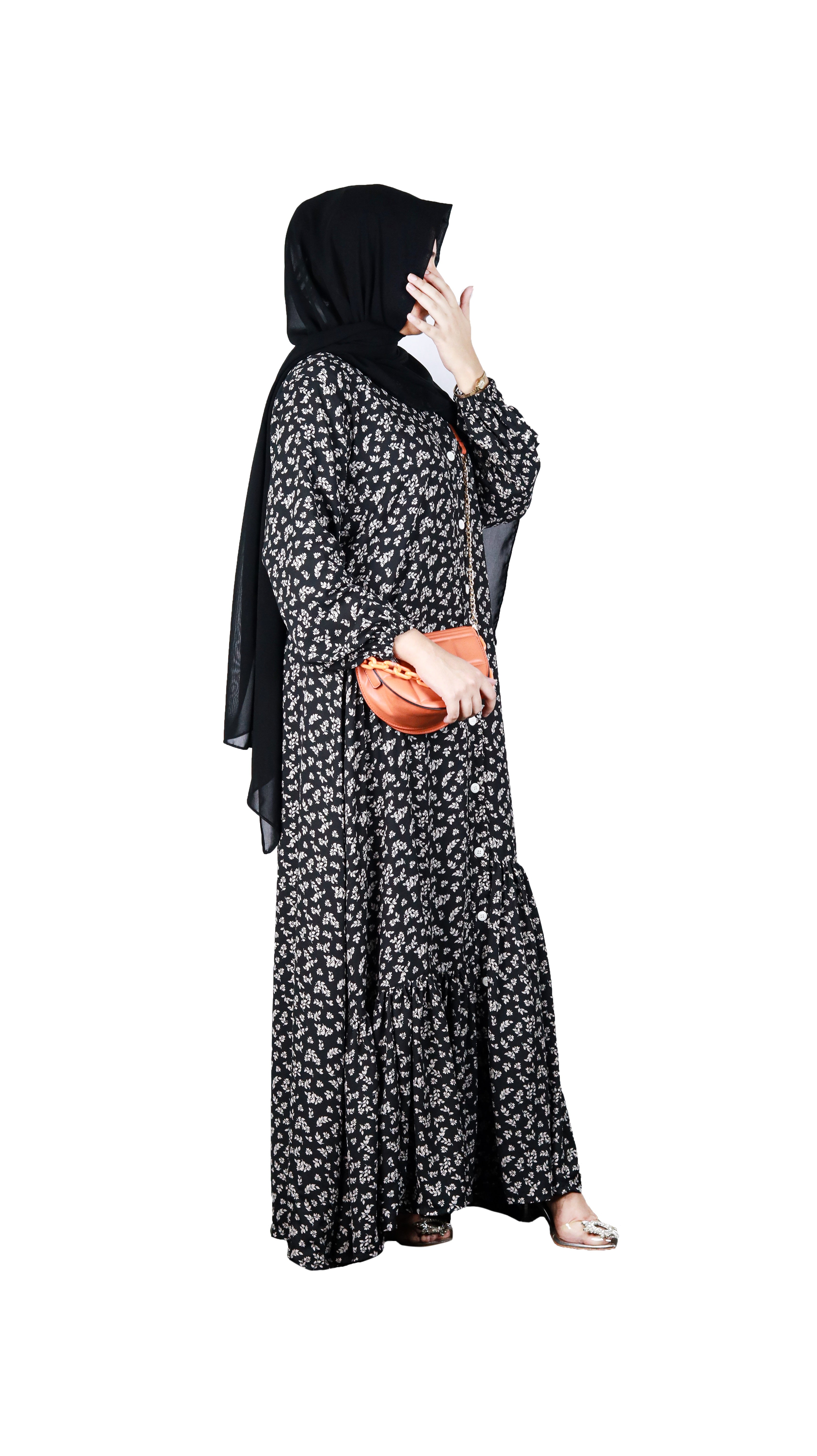 Polkadots Button Through Abaya