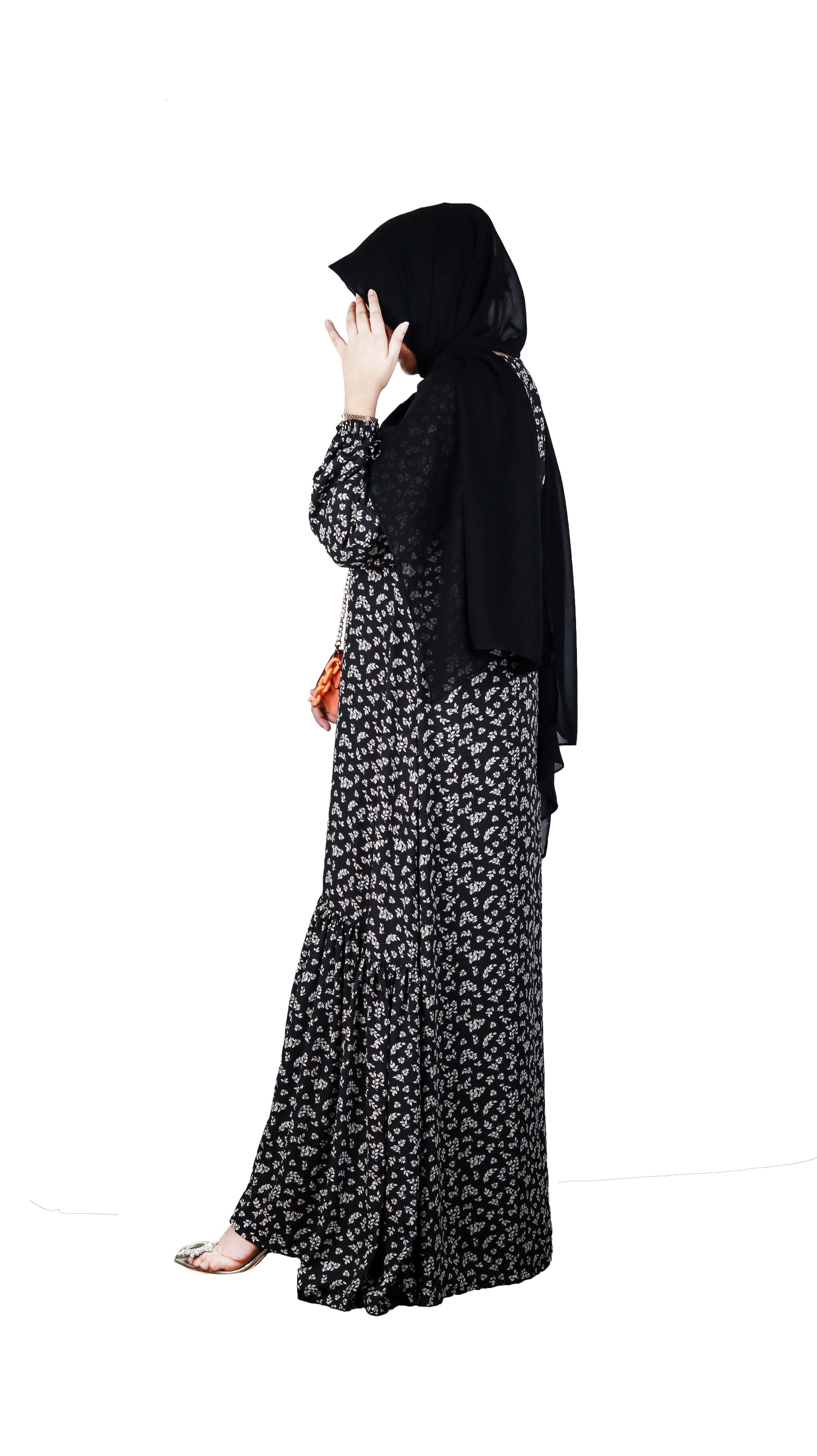 Polkadots Button Through Abaya