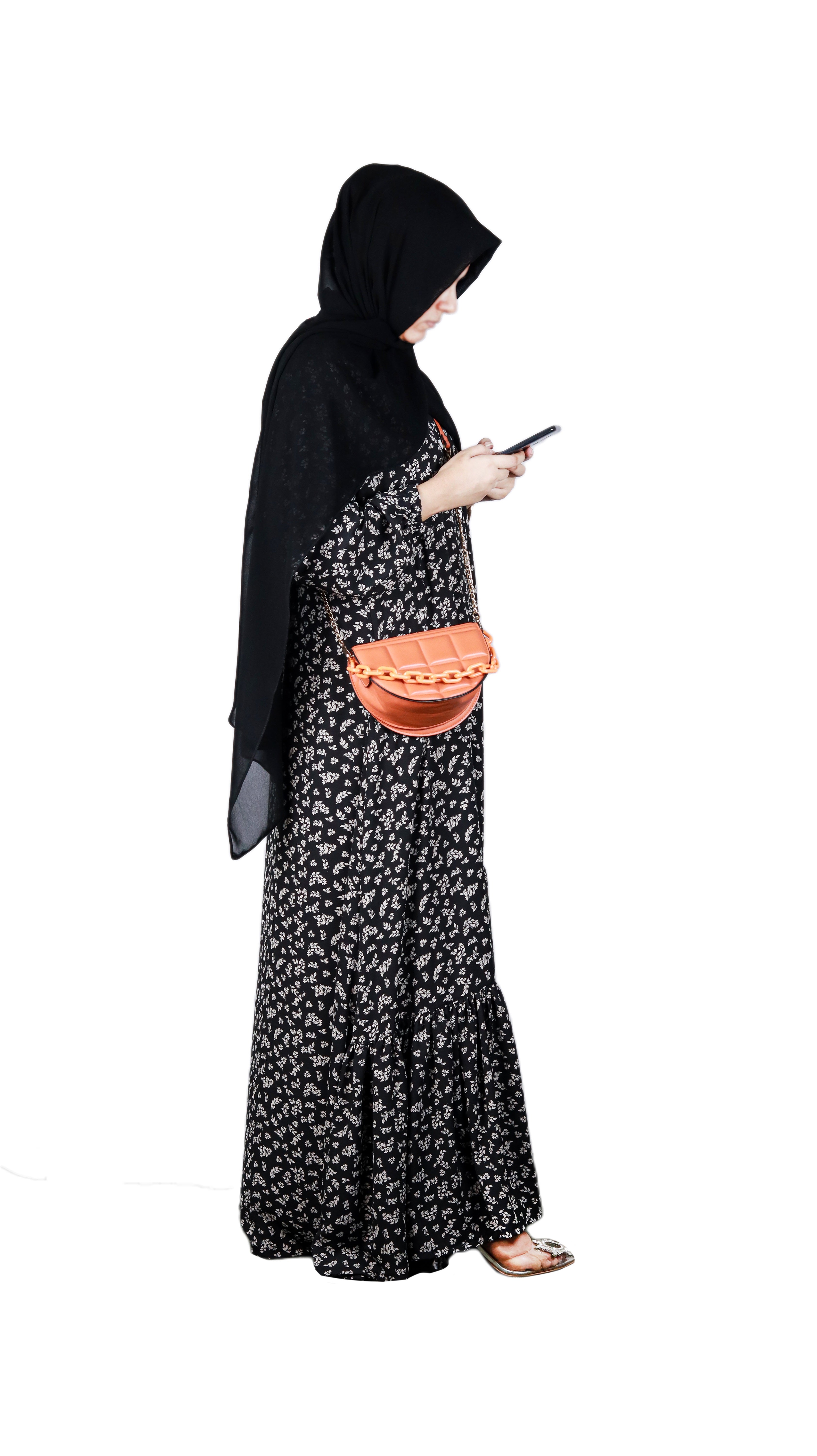 Polkadots Button Through Abaya