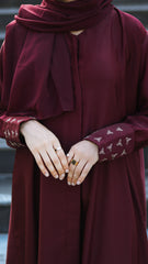 Maroon Embroidery Abaya