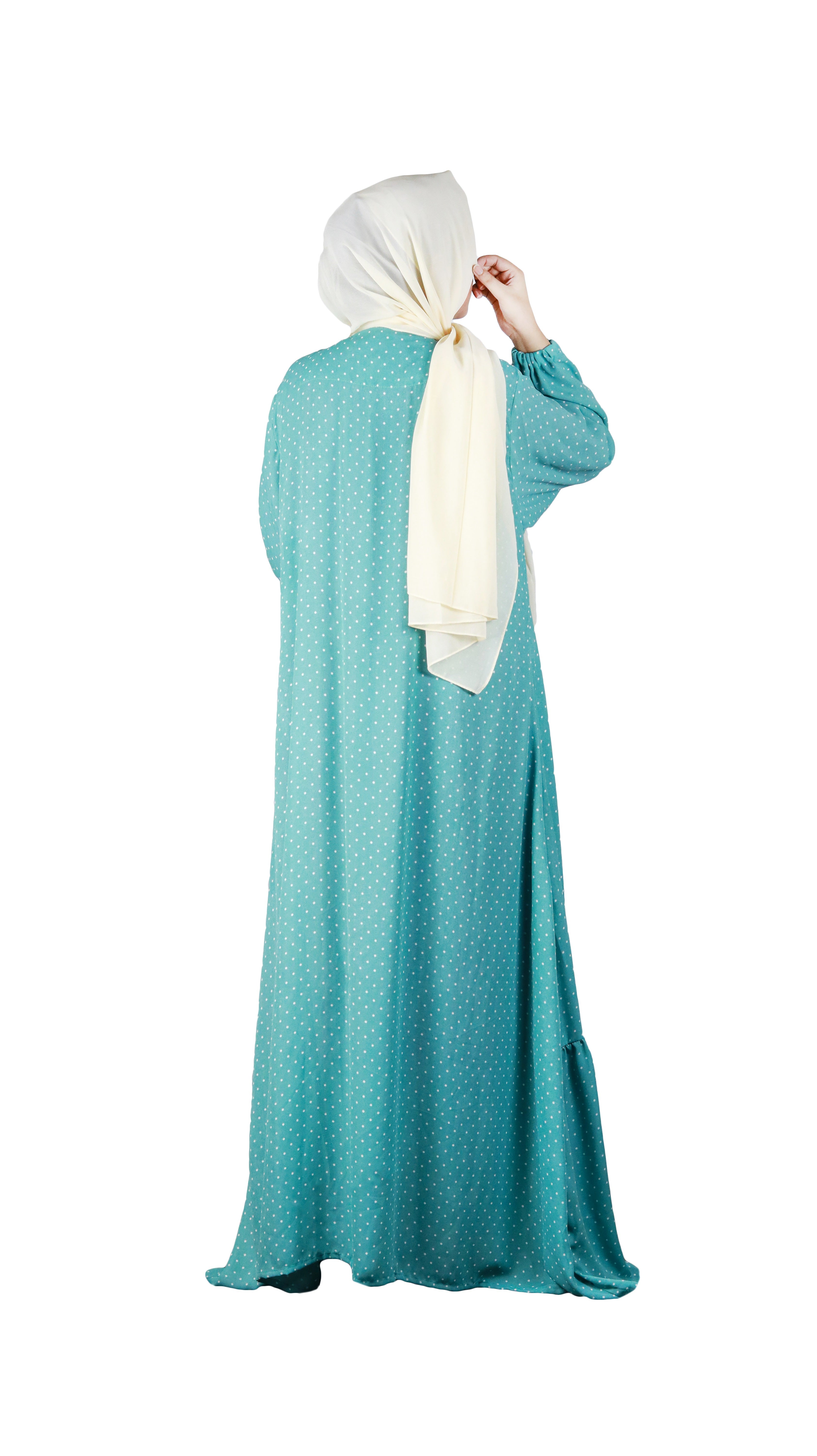 Button Through Ferozi Abaya