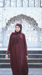 Maroon Embroidery Abaya